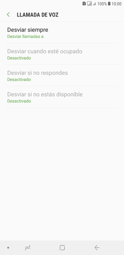 Pulsa el tipo de desvío deseado. Pulsa el tipo de desvío deseado.