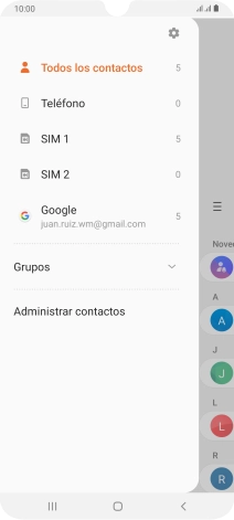 Pulsa Administrar contactos. Pulsa Administrar contactos.