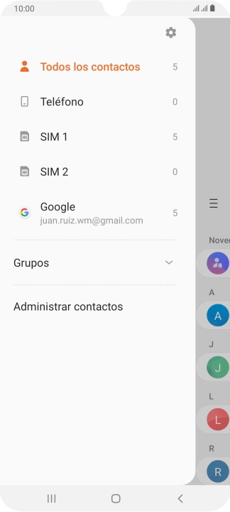 Pulsa Administrar contactos. Pulsa Administrar contactos.