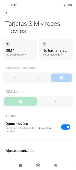 Pulsa el nombre de la tarjeta SIM. Pulsa el nombre de la tarjeta SIM.