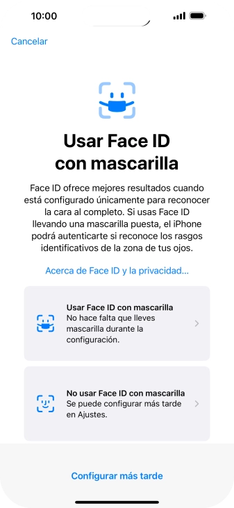 Pulsa Configurar más tarde. Pulsa Configurar más tarde.