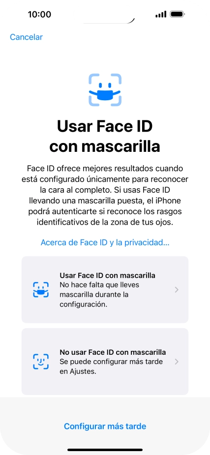Pulsa Configurar más tarde. Pulsa Configurar más tarde.