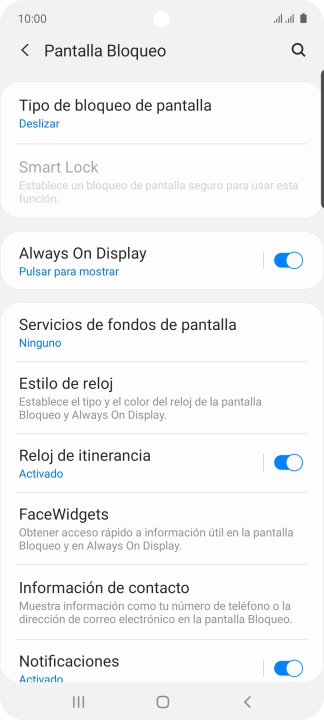 Pulsa Tipo de bloqueo de pantalla. Pulsa Tipo de bloqueo de pantalla.
