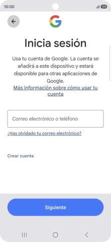 Si no tienes una cuenta de Google, pulsa Crear cuenta y sigue las indicaciones de la pantalla para ver cómo crear una cuenta nueva. Si no tienes una cuenta de Google, pulsa Crear cuenta y sigue las indicaciones de la pantalla para ver cómo crear una cuenta nueva.