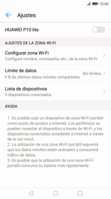 Pulsa Configurar zona Wi-Fi. Pulsa Configurar zona Wi-Fi.