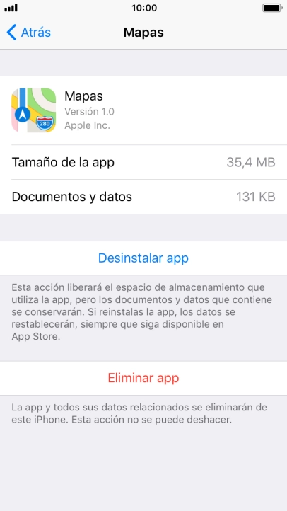 Pulsa Desinstalar app. Pulsa Desinstalar app.