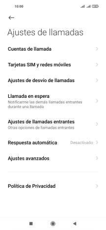 Pulsa Ajustes de desvío de llamadas. Pulsa Ajustes de desvío de llamadas.