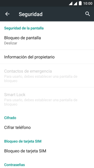 Pulsa Bloqueo de tarjeta SIM.