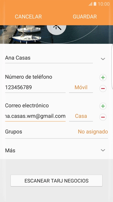 Pulsa en el campo junto a la dirección de correo electrónico. Pulsa en el campo junto a la dirección de correo electrónico.