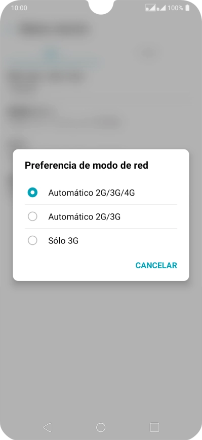 Pulsa el tipo de red deseado. Pulsa el tipo de red deseado.