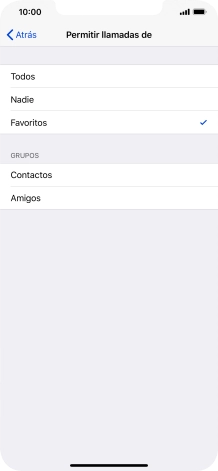 Pulsa el ajuste deseado para seleccionar qué contactos te pueden llamar cuando la función de Pulsa el ajuste deseado para seleccionar qué contactos te pueden llamar cuando la función de