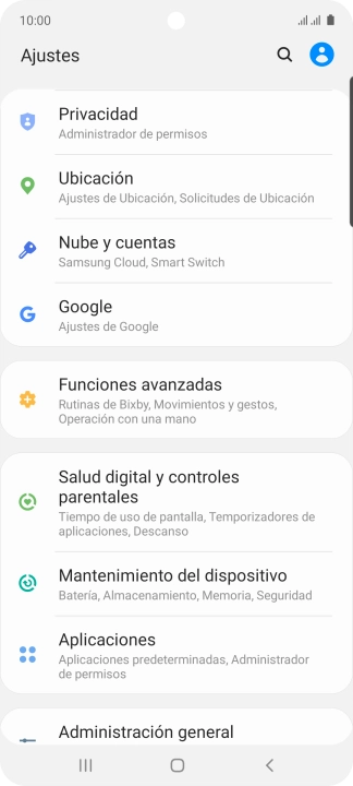 Pulsa Nube y cuentas.