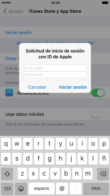 Pulsa ID de Apple e introduce el nombre de usuario de tu ID de Apple. Pulsa ID de Apple e introduce el nombre de usuario de tu ID de Apple.