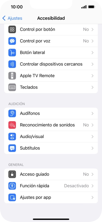 Pulsa una categoría bajo 