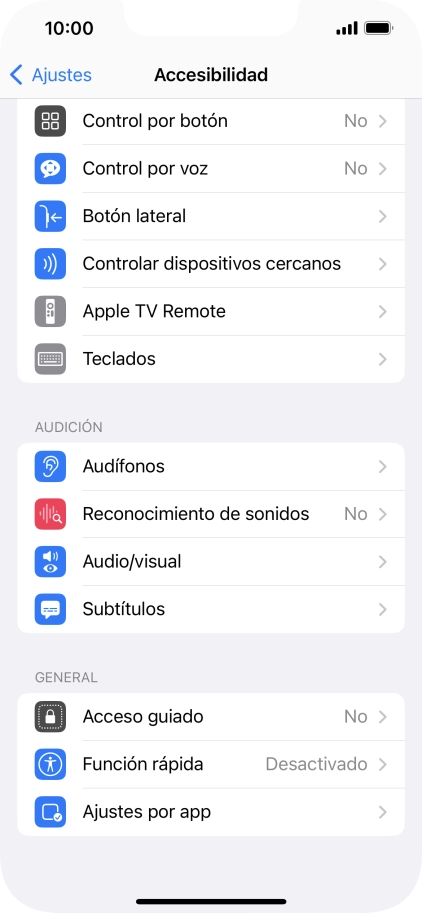 Pulsa una categoría bajo 