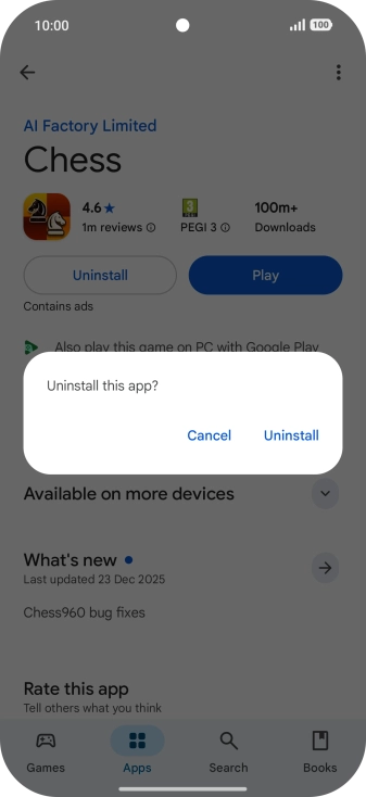 Press Uninstall.