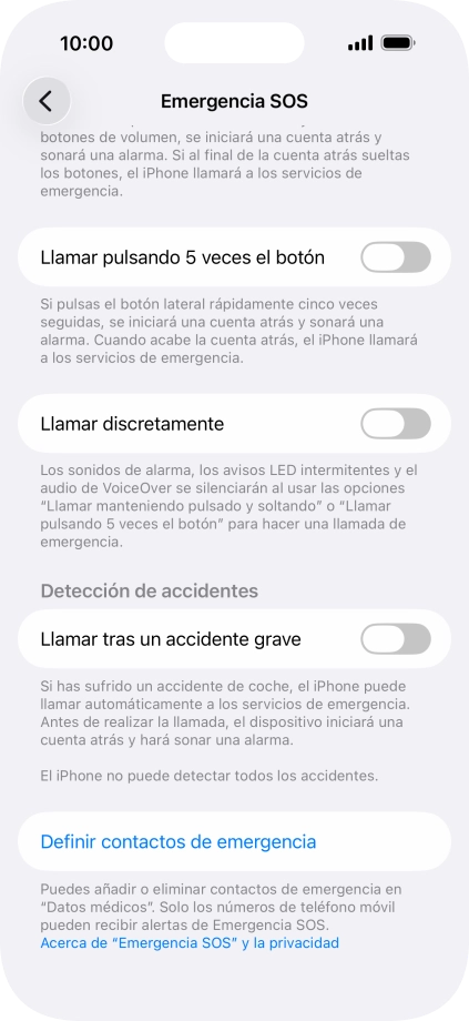 Pulsa el indicador junto a 