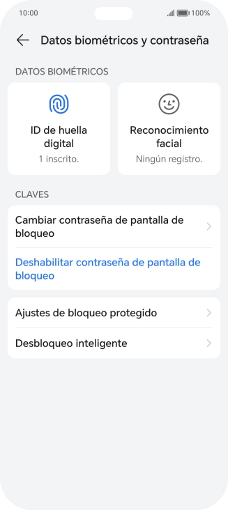 Pulsa Deshabilitar contraseña de pantalla de bloqueo e introduce el código de seguridad extra que has creado anteriormente. Pulsa Deshabilitar contraseña de pantalla de bloqueo e introduce el código de seguridad extra que has creado anteriormente.