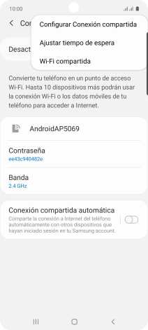 Pulsa Configurar Conexión compartida. Pulsa Configurar Conexión compartida.