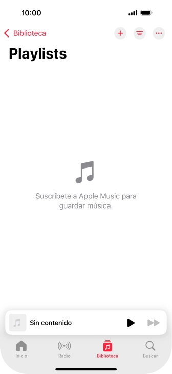 Pulsa el icono de nueva lista de reproducción. Pulsa el icono de nueva lista de reproducción.
