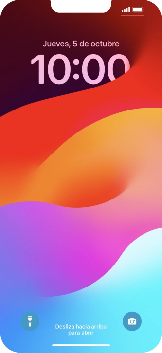 Desliza el dedo hacia arriba desde la parte inferior de la pantalla. Desliza el dedo hacia arriba desde la parte inferior de la pantalla.