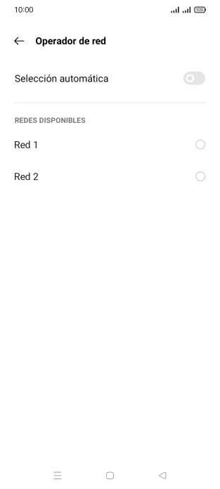 Pulsa la red deseada. Pulsa la red deseada.