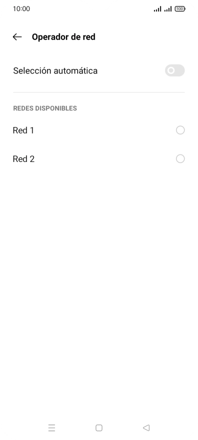 Pulsa la red deseada. Pulsa la red deseada.