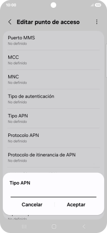 Introduce default y pulsa Aceptar.