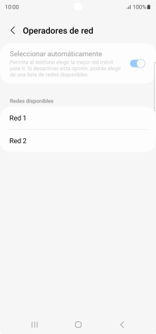 Pulsa la red deseada.