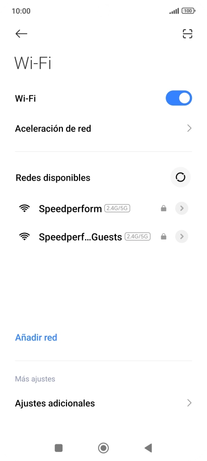 Pulsa la red deseada. Pulsa la red deseada.