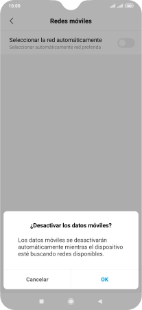 Pulsa OK y espera mientras el teléfono está buscando redes.