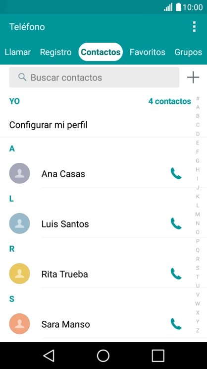 Pulsa el contacto deseado. Pulsa el contacto deseado.