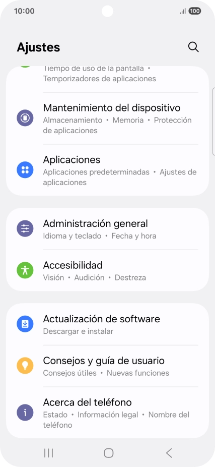Pulsa Administración general.