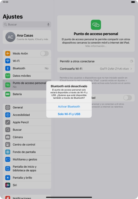 Si la función de wifi está activada, pulsa Solo Wi-Fi y USB. Si la función de wifi está activada, pulsa Solo Wi-Fi y USB.