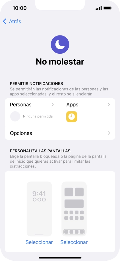Pulsa Personas y sigue las indicaciones de la pantalla para seleccionar de qué contactos quieres recibir llamadas y notificaciones cuando No molestar está activado. Pulsa Personas y sigue las indicaciones de la pantalla para seleccionar de qué contactos quieres recibir llamadas y notificaciones cuando No molestar está activado.