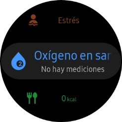 Pulsa el icono de medir la saturación de oxígeno. Pulsa el icono de medir la saturación de oxígeno.
