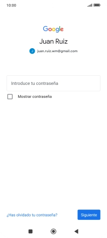 Pulsa Introduce tu contraseña e introduce la contraseña de tu cuenta de Google.