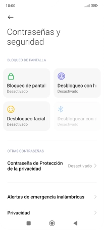 Pulsa Desbloqueo con huella dactilar.