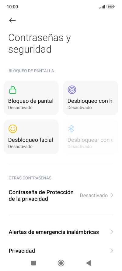 Pulsa Desbloqueo con huella dactilar.