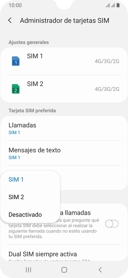 Pulsa el ajuste deseado. Pulsa el ajuste deseado.