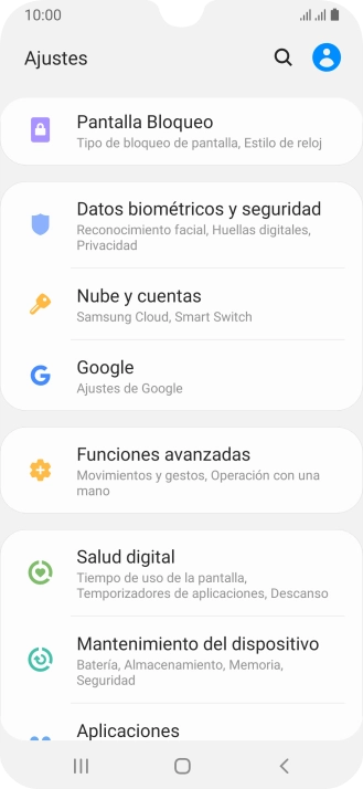 Pulsa Nube y cuentas.