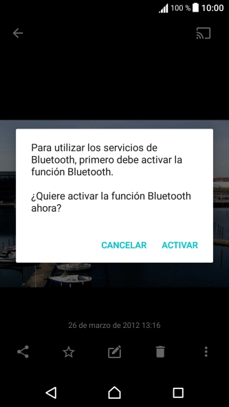 Si el Bluetooth está desactivado, pulsa ACTIVAR para activarlo. Si el Bluetooth está desactivado, pulsa ACTIVAR para activarlo.