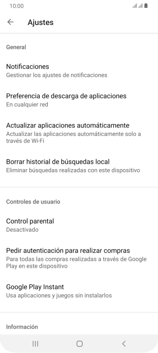 Pulsa Actualizar aplicaciones automáticamente.