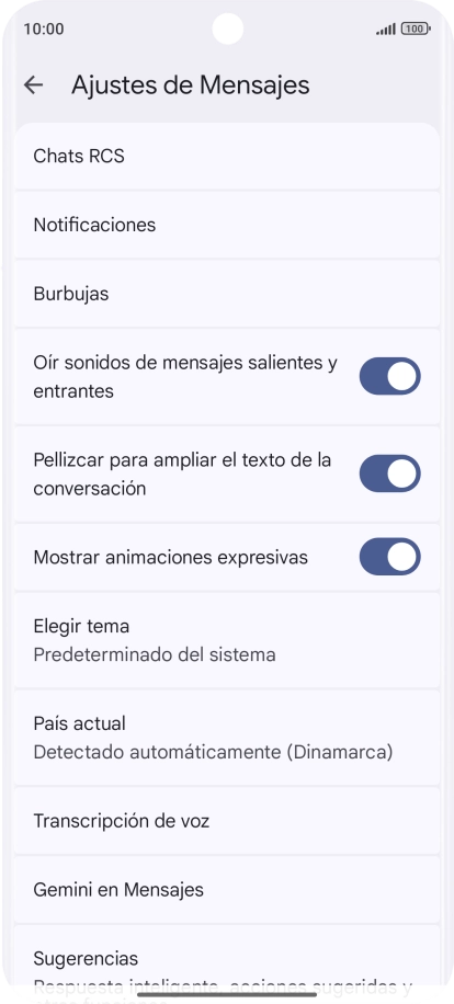 Pulsa Gemini en Mensajes. Pulsa Gemini en Mensajes.