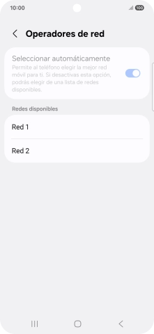 Pulsa la red deseada. Pulsa la red deseada.