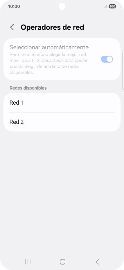 Pulsa la red deseada. Pulsa la red deseada.