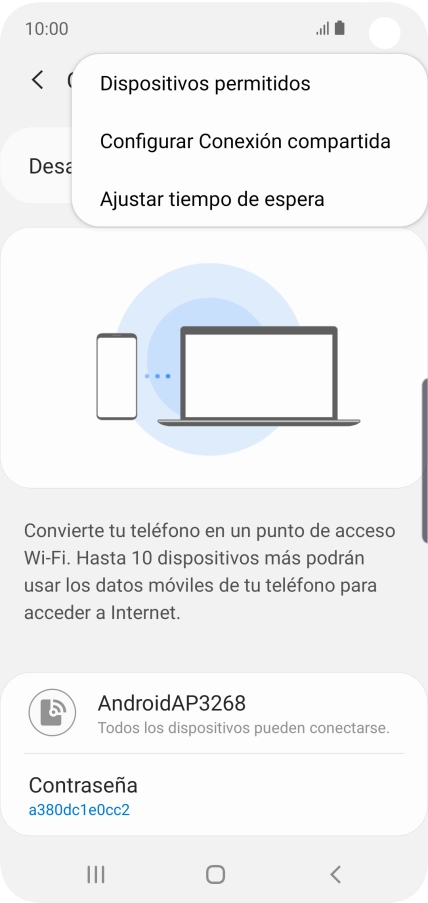 Pulsa Configurar Conexión compartida. Pulsa Configurar Conexión compartida.