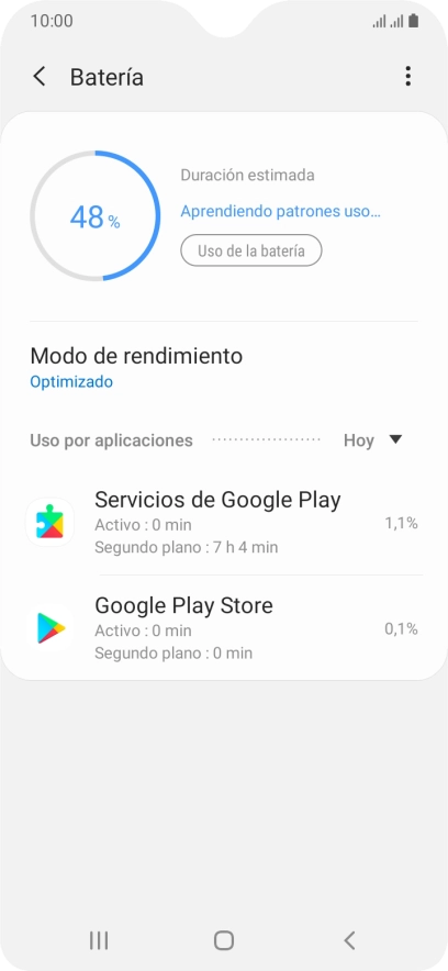 Pulsa Modo de rendimiento. Pulsa Modo de rendimiento.