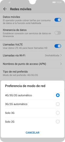 Pulsa el tipo de red deseado. Pulsa el tipo de red deseado.