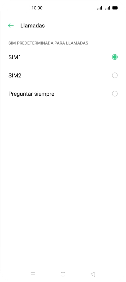 Pulsa el ajuste deseado. Pulsa el ajuste deseado.